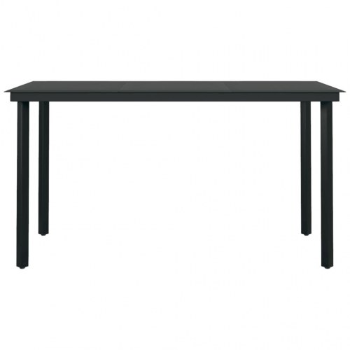 Spisebordssæt til haven 7 dele sort