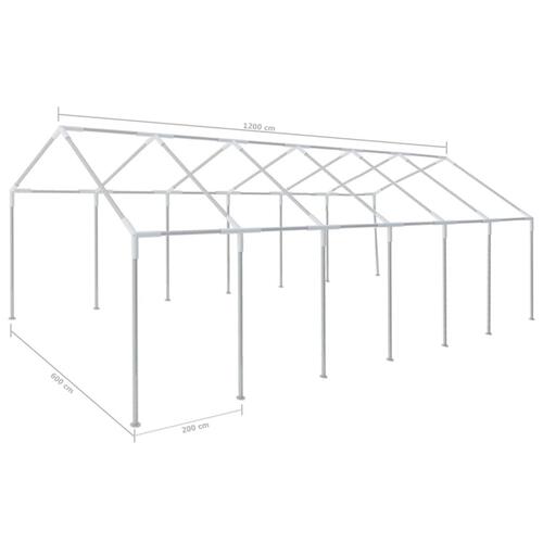 Festtelt 12 x 6 m hvidt