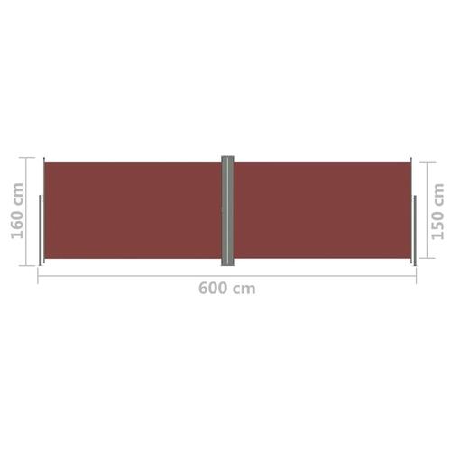 Sammenrullelig sidemarkise 160x600 cm brun