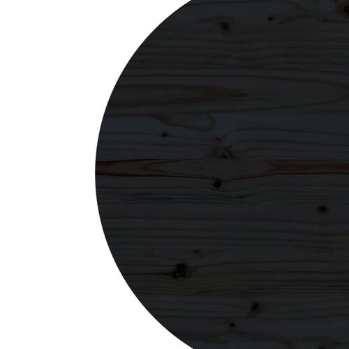 Bordplade Ø60x2,5 cm massivt fyrretræ sort