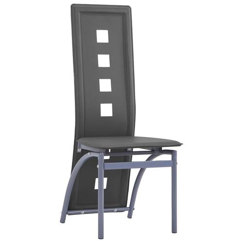 Spisebordsstole 6 stk. kunstlæder grå