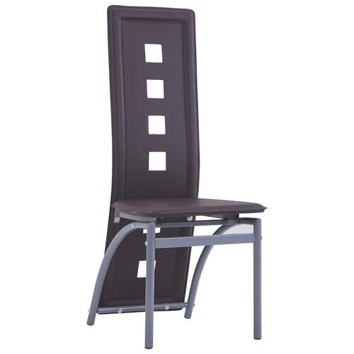 Spisebordsstole 6 stk. kunstlæder brun