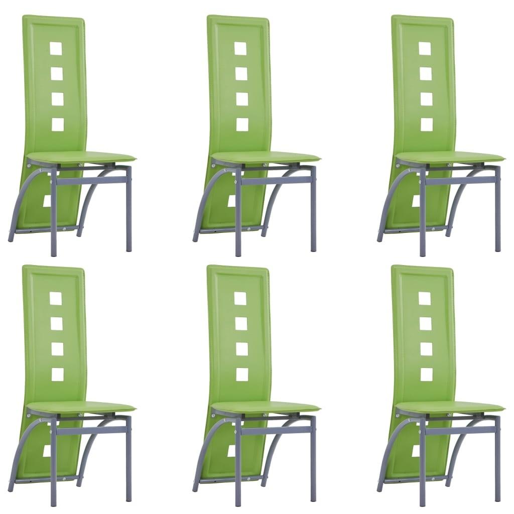 Spisebordsstole 6 stk. kunstlæder grøn