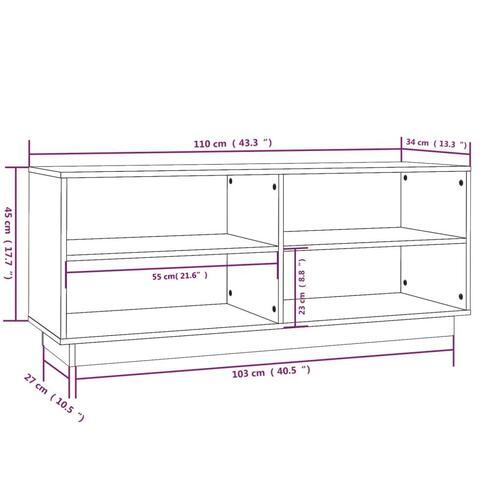 Skoreol 110x34x45 cm massivt fyrretræ sort