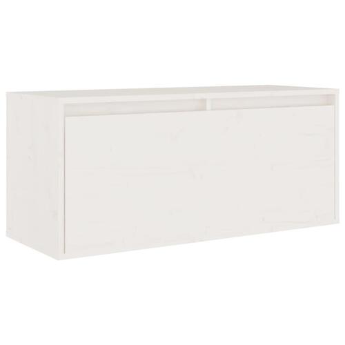 Vægskab 80x30x35 cm massivt fyrretræ hvid