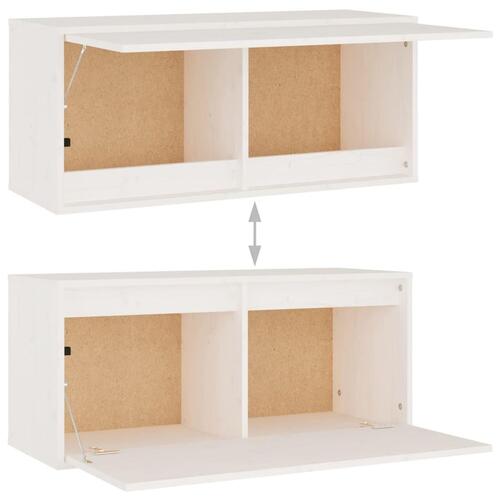 Vægskab 80x30x35 cm massivt fyrretræ hvid
