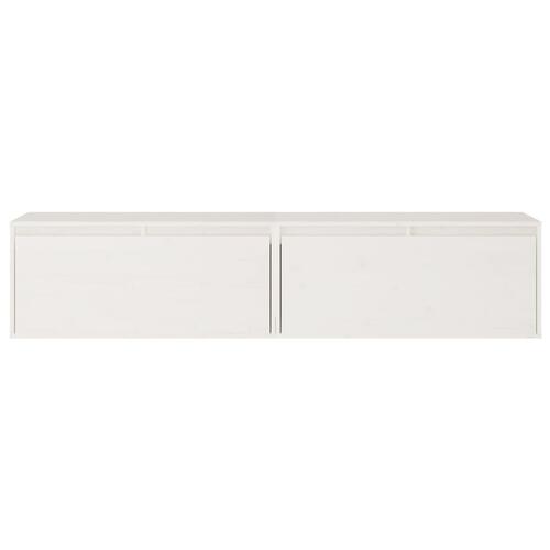 Vægskabe 2 stk. 80x30x35 cm massivt fyrretræ hvid