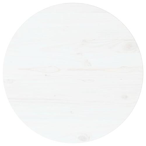 Bordplade Ø70x2,5 cm massivt fyrretræ hvid