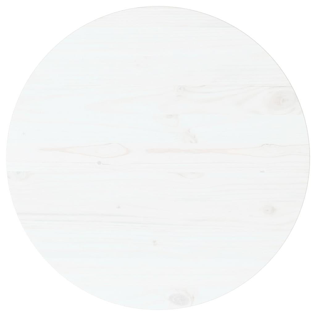 Bordplade Ø70x2,5 cm massivt fyrretræ hvid