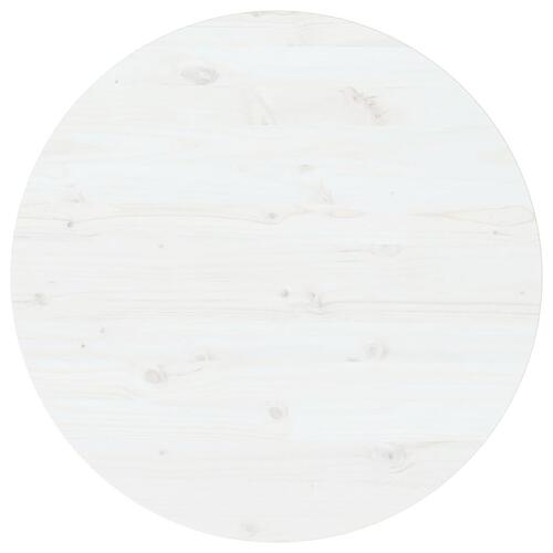Bordplade Ø90x2,5 cm massivt fyrretræ hvid