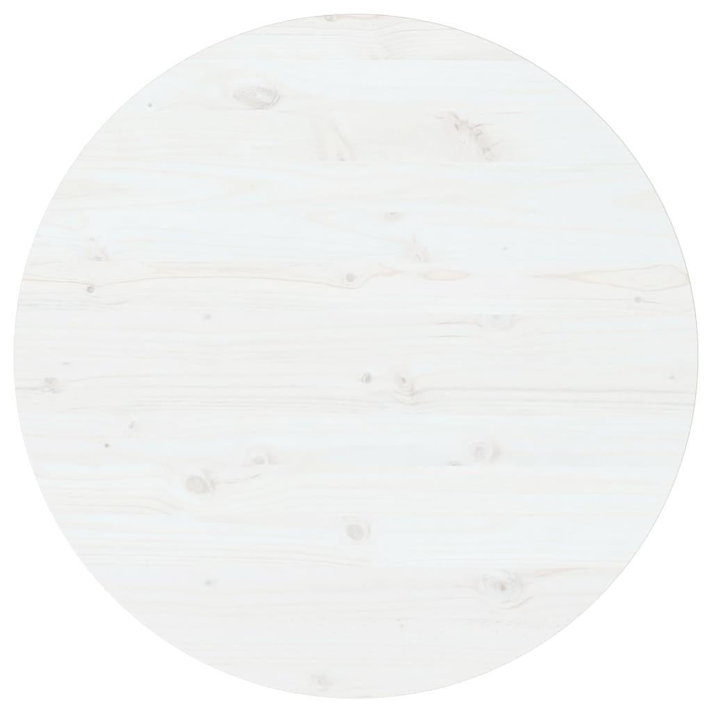 Bordplade Ø90x2,5 cm massivt fyrretræ hvid