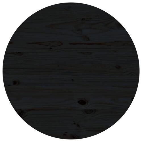 Bordplade Ø80x2,5 cm massivt fyrretræ sort