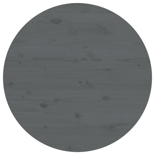 Bordplade grå Ø90x2,5 cm massivt fyrretræ