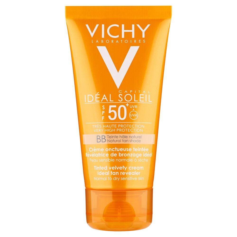 Solbeskyttelse med farve Vichy Ideal Soleil BB SPF50 Flødefarvet (50 ml)