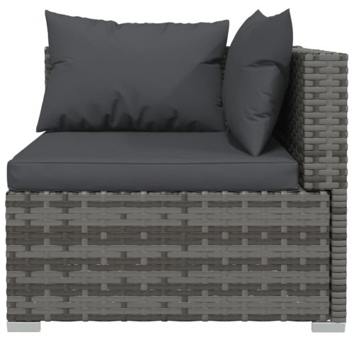 2-personers sofa med hynder i polyrattan - grå