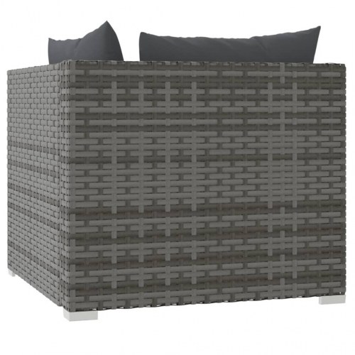 2-personers sofa med hynder i polyrattan - grå