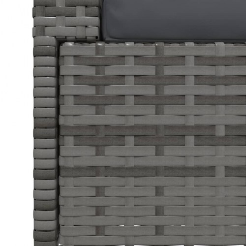2-personers sofa med hynder i polyrattan - grå