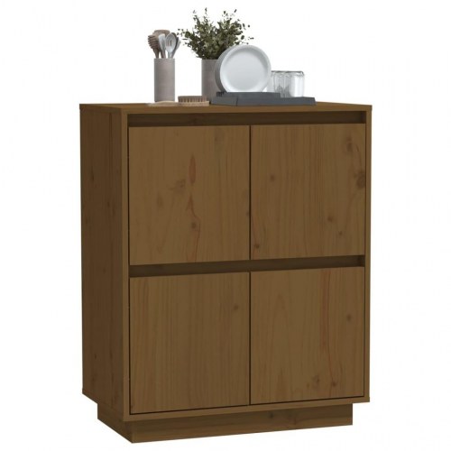 Skænk 60x34x75 cm massivt fyrretræ gyldenbrun