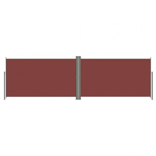 Sammenrullelig sidemarkise 180×600 cm - brun læskærm til terrasse og altan
