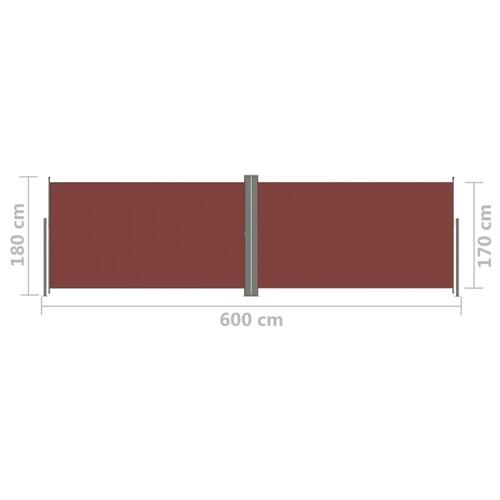 Sammenrullelig sidemarkise 180x600 cm brun