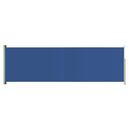 Sammenrullelig sidemarkise til terrassen 160x500 cm blå