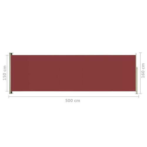 Sammenrullelig sidemarkise til terrassen 160x500 cm rød