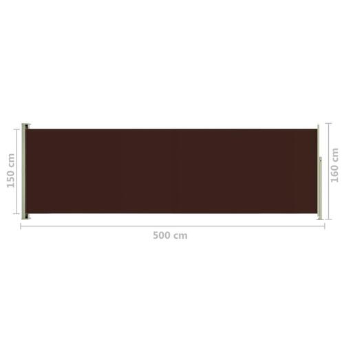 Sammenrullelig sidemarkise til terrassen 160x500 cm brun