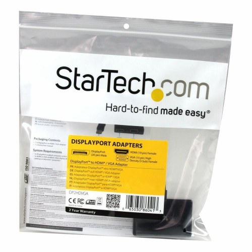 Startech Adapter DP2HDVGA - DisplayPort til HDMI/VGA (15 cm, sort)