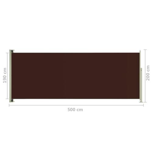 Sammenrullelig sidemarkise til terrassen 200x500 cm brun