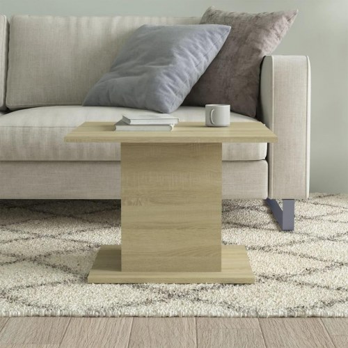 Sofabord 55,5 × 55,5 × 40 cm i konstrueret træ - sonoma-eg