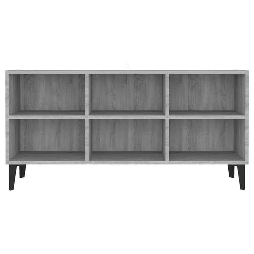 Tv-bord med metalben 103,5x30x50 cm grå sonoma-eg