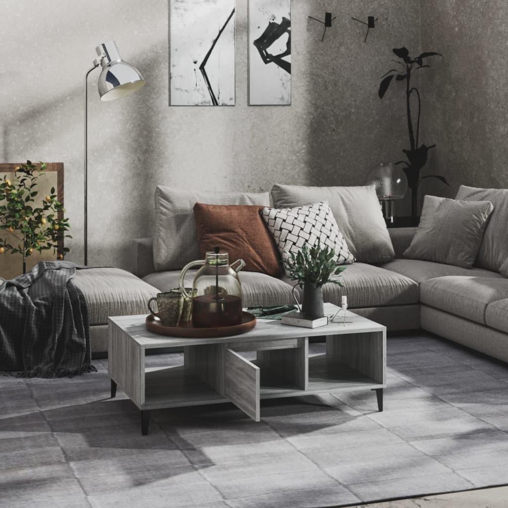 Sofabord 103,5x60x35 cm spånplade grå sonoma-eg