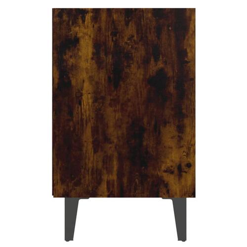 Sengebord med metalben 40x30x50 cm røget egetræsfarve