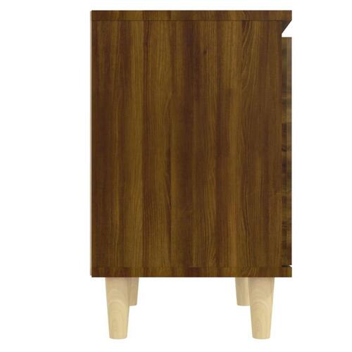 Sengeborde 2 stk. massive træben 40x30x50 cm brun egetræsfarve
