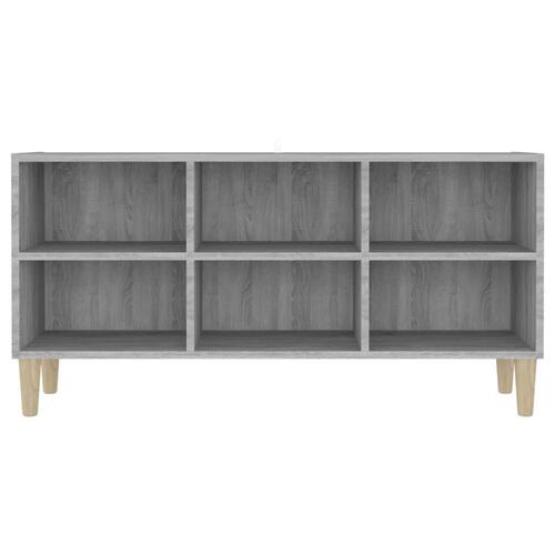 Tv-skab med massive træben 103,5x30x50 cm grå sonoma-eg
