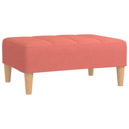 2-personers sovesofa med 2 puder og fodskammel fløjl pink