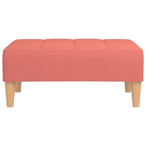 2-personers sovesofa med 2 puder og fodskammel fløjl pink