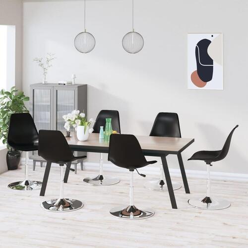 Drejelige spisebordsstole 6 stk. PP sort