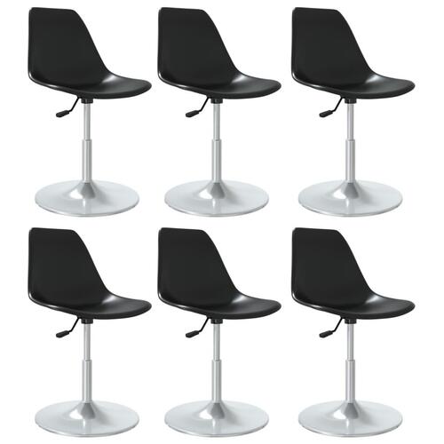Drejelige spisebordsstole 6 stk. PP sort