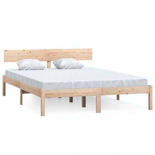 Sengeramme i massivt fyrretræ 140x200 cm med sengegærde