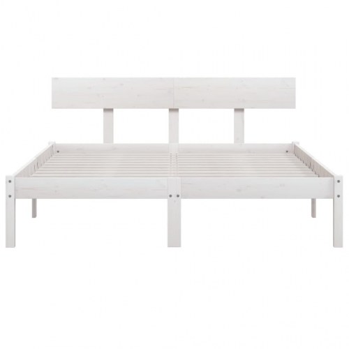 Sengeramme 140x200 cm i massivt fyrretræ - hvid