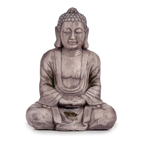 Havefigur Buddha grå - Ibergarden, polyesterharpiks, 25 × 57 × 42,5 cm