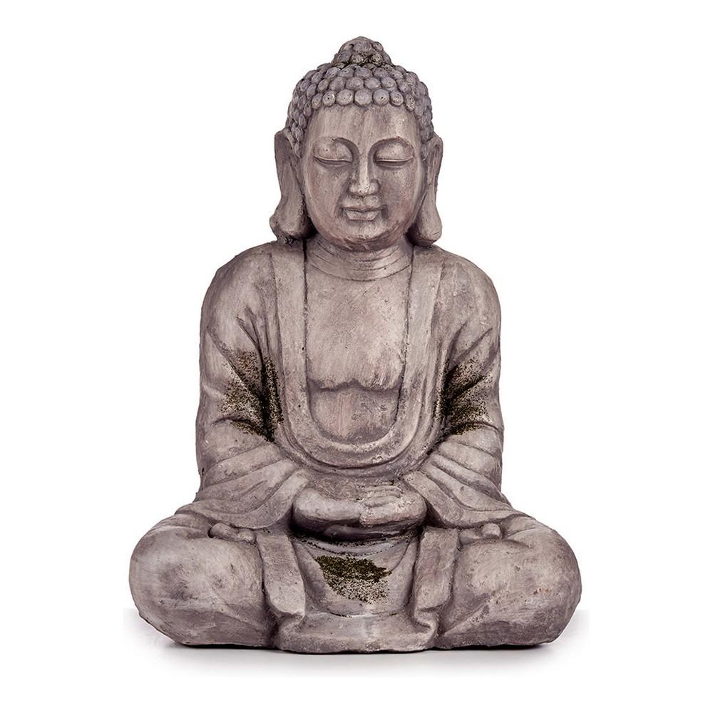 Havefigur Buddha grå - Ibergarden, polyesterharpiks, 25 × 57 × 42,5 cm