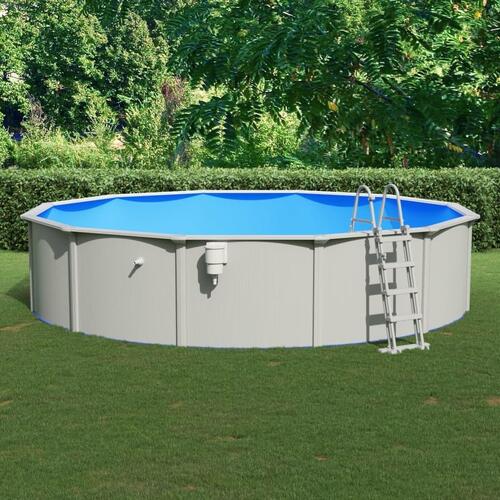 Swimmingpool med poolstige 550x120 cm