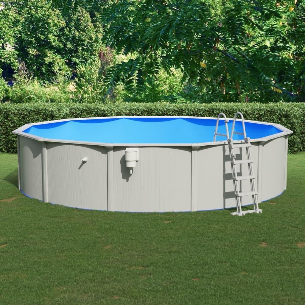 Swimmingpool med poolstige 550x120 cm
