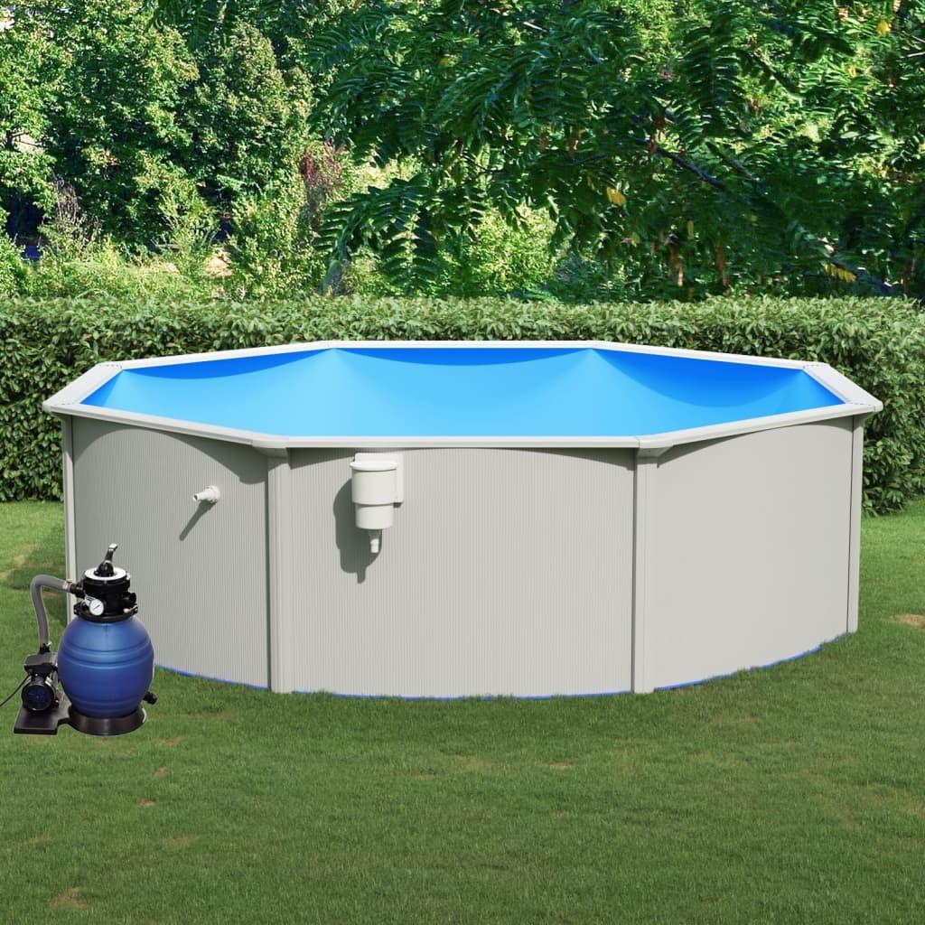 Swimmingpool med sandfilterpumpe 460x120 cm