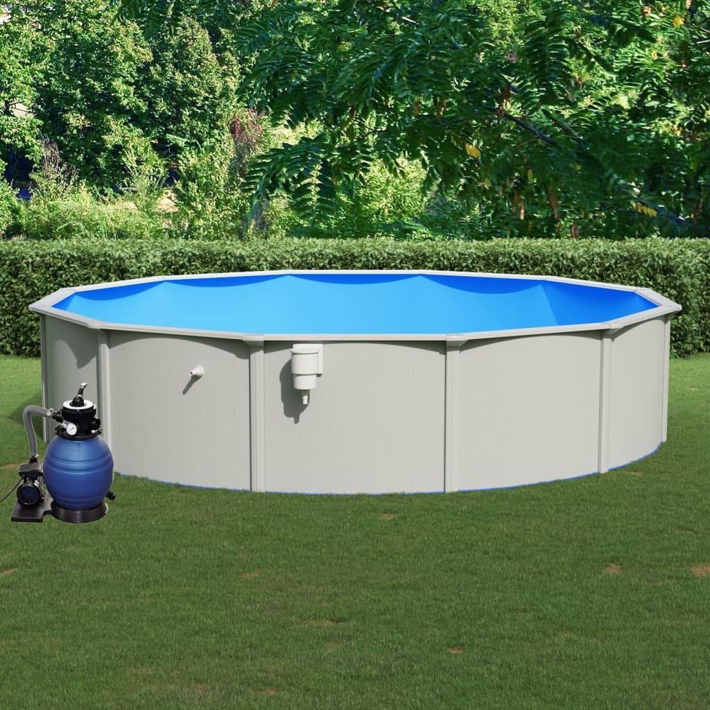 Swimmingpool med sandfilterpumpe 550x120 cm