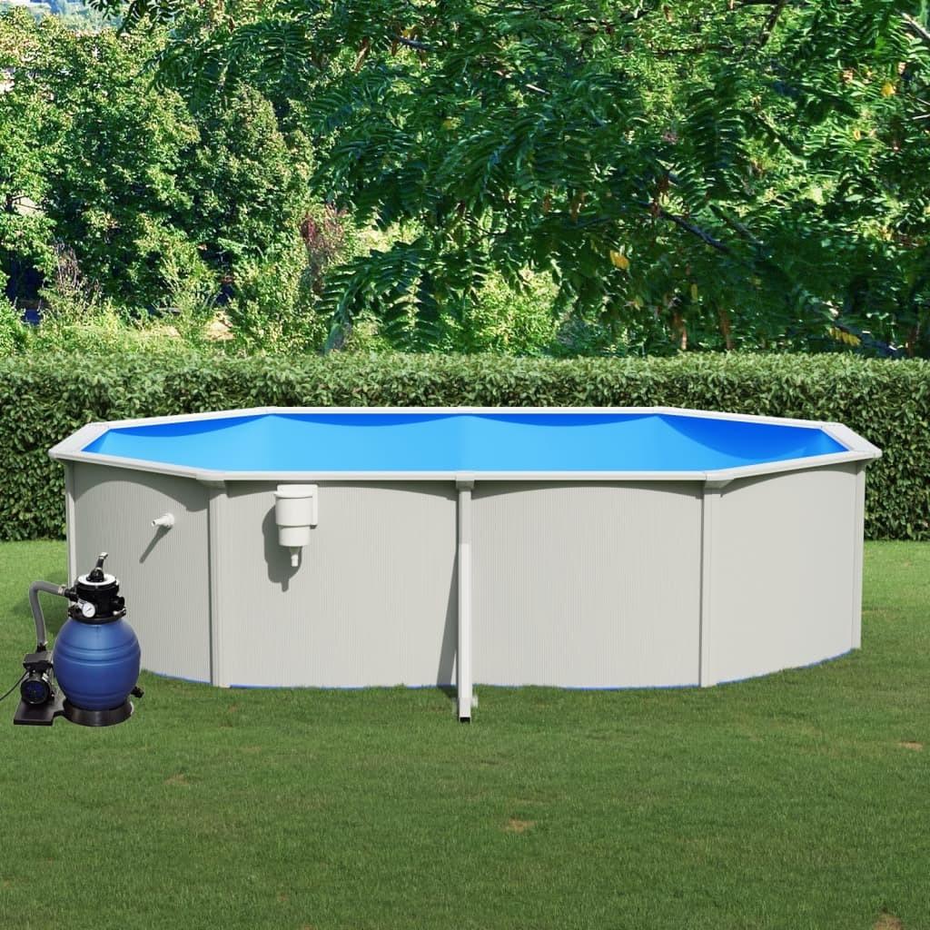 Swimmingpool med sandfilterpumpe 490x360x120 cm