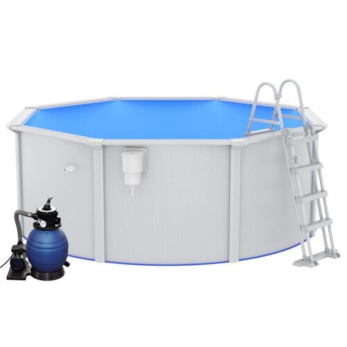Swimmingpool med sandfilterpumpe og poolstige 360x120 cm