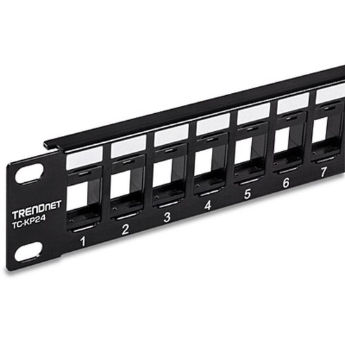 Patchpanel 24-port Cat 5e - Trendnet TC-KP24, 1U, sort